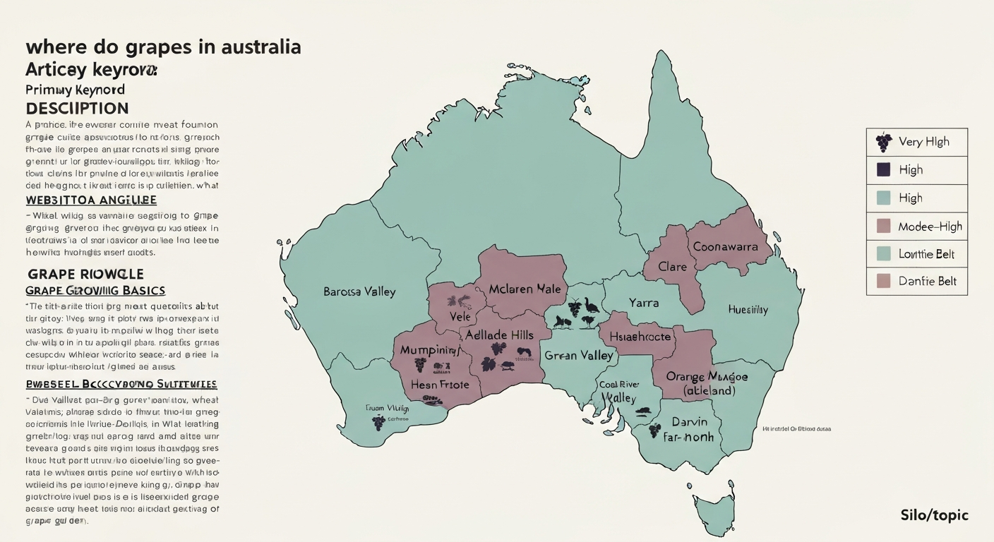 Illustrated map of Australia with major grape-growing regions highlighted and color-coded by backyard suitability, with labels and a legend.